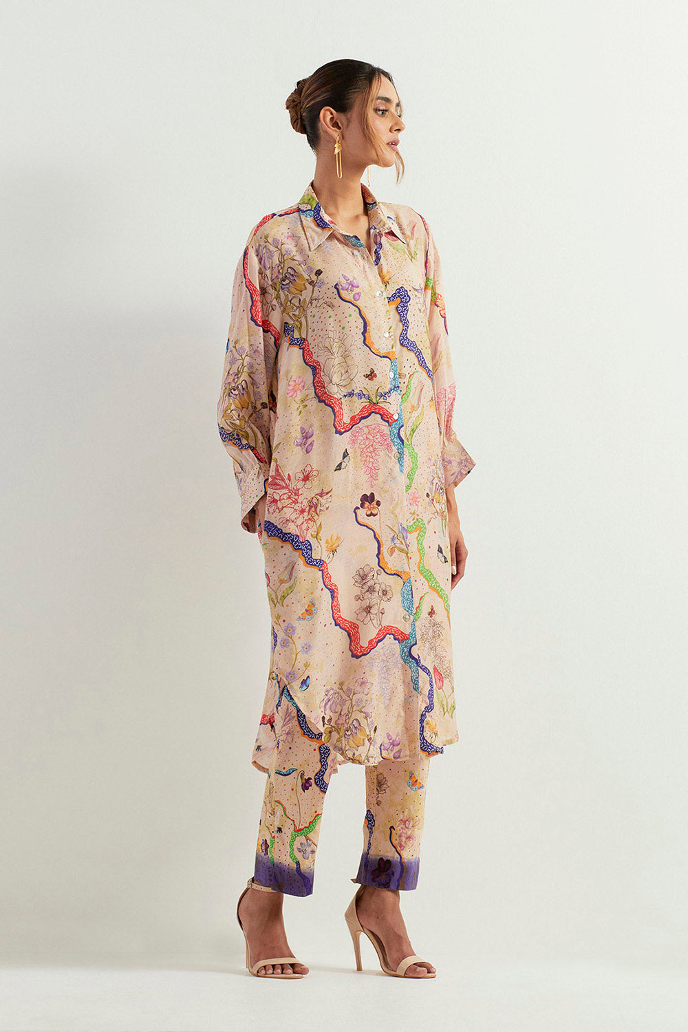 Multi Colour Long Shirt With Pants
