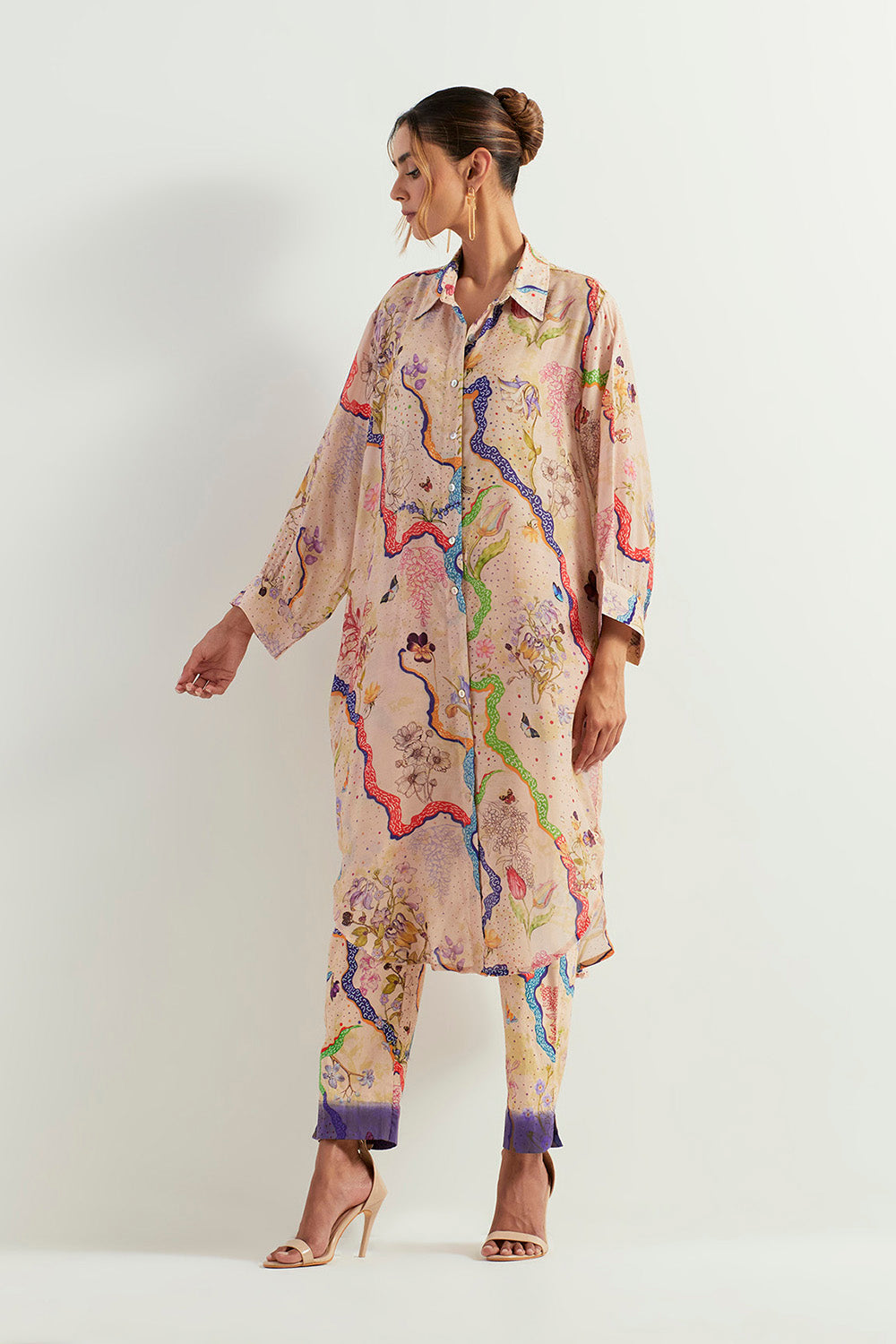 Multi Colour Long Shirt With Pants