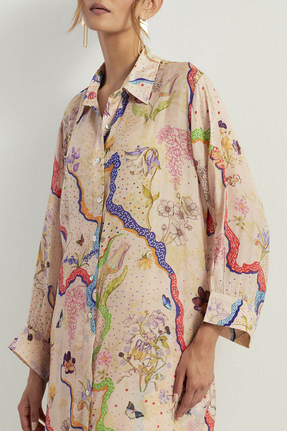 Multi Colour Long Shirt With Pants