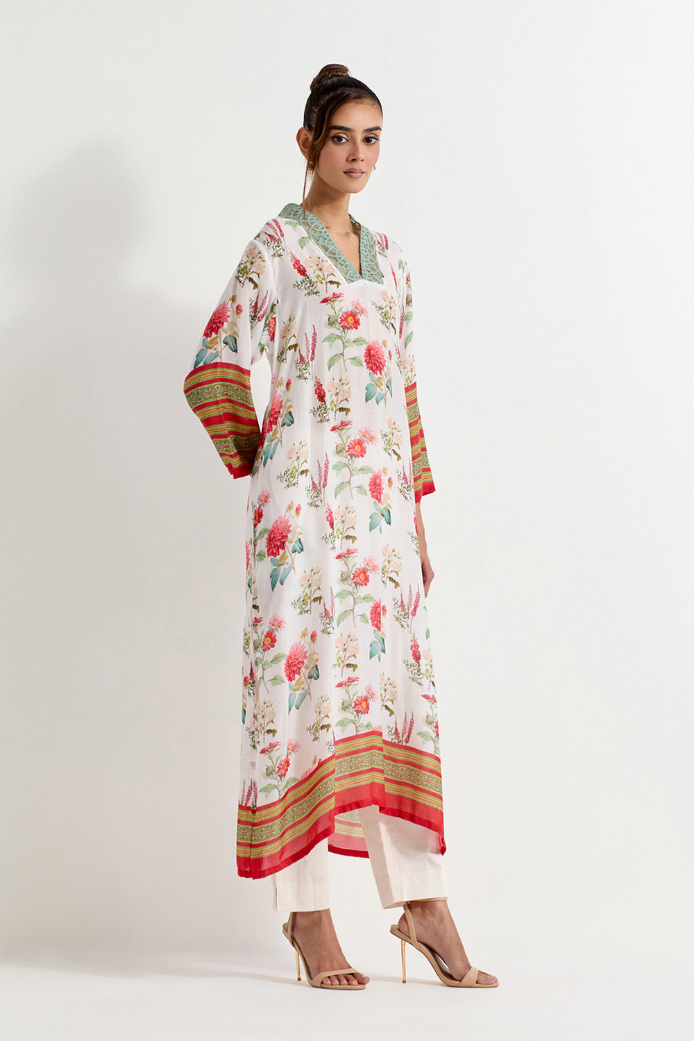 Multi Colour Modal Silk Kurta With Pants