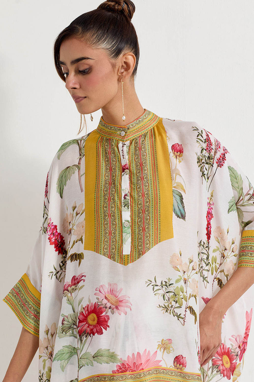 Multi Colour Modal Silk Top With Skirt