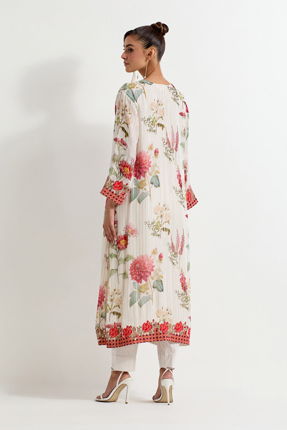 Multi Colour Modal Silk Top With Skirt