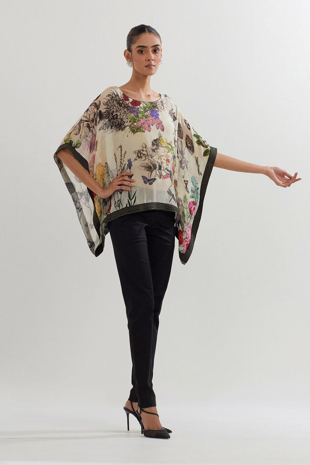 Multi Colour Poncho With Pant