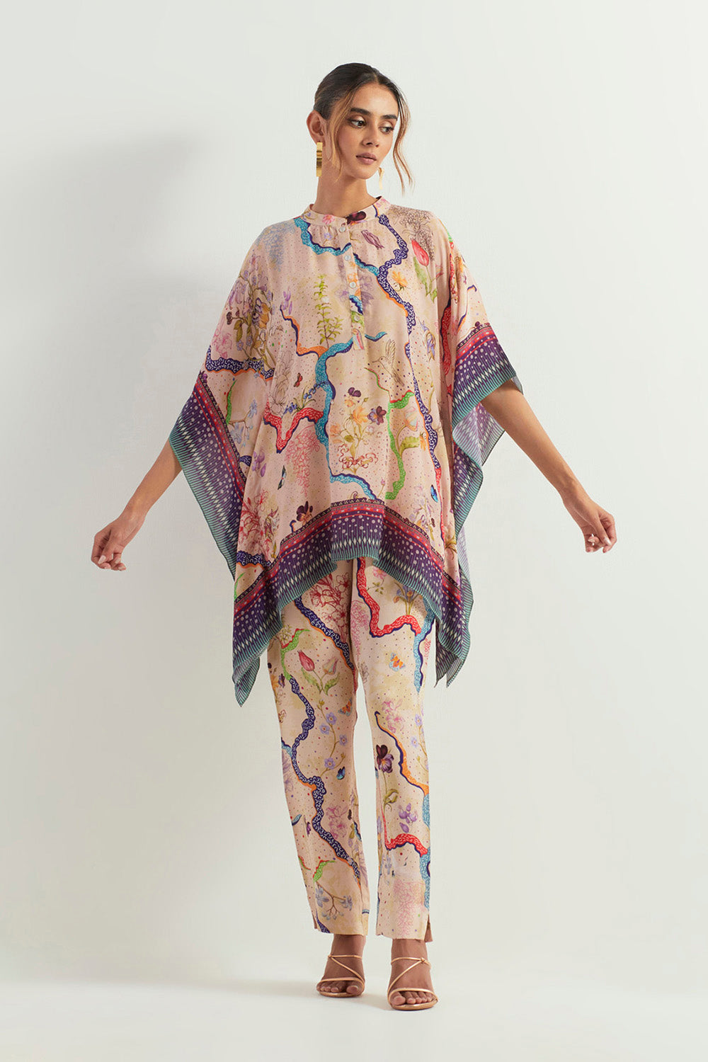 Multi Colour Poncho With Pants