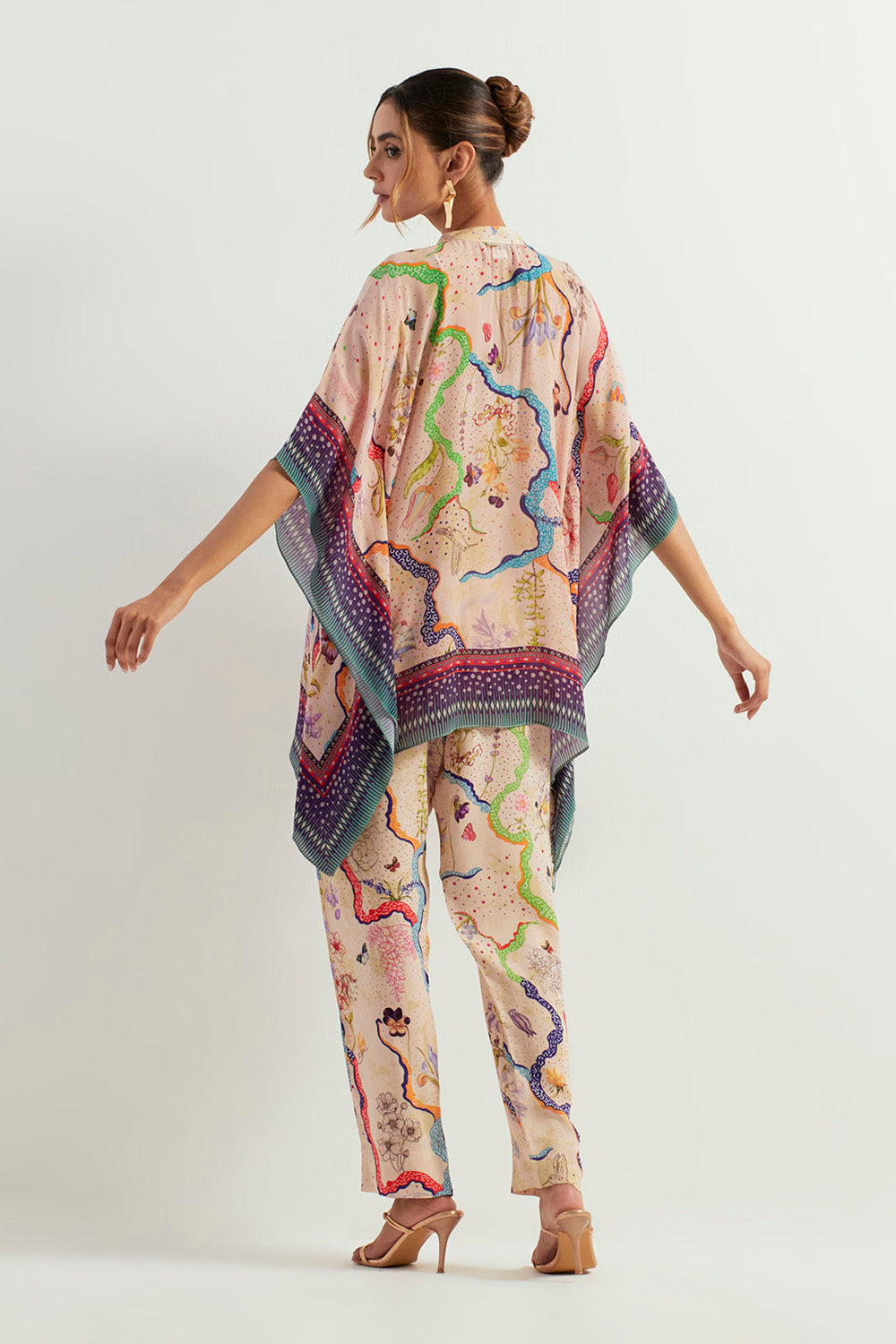 Multi Colour Poncho With Pants