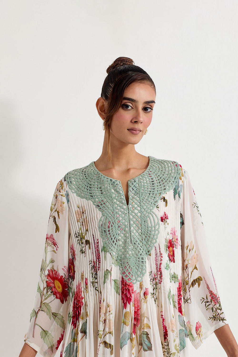 Multi Colour Printed Gerogette Dress