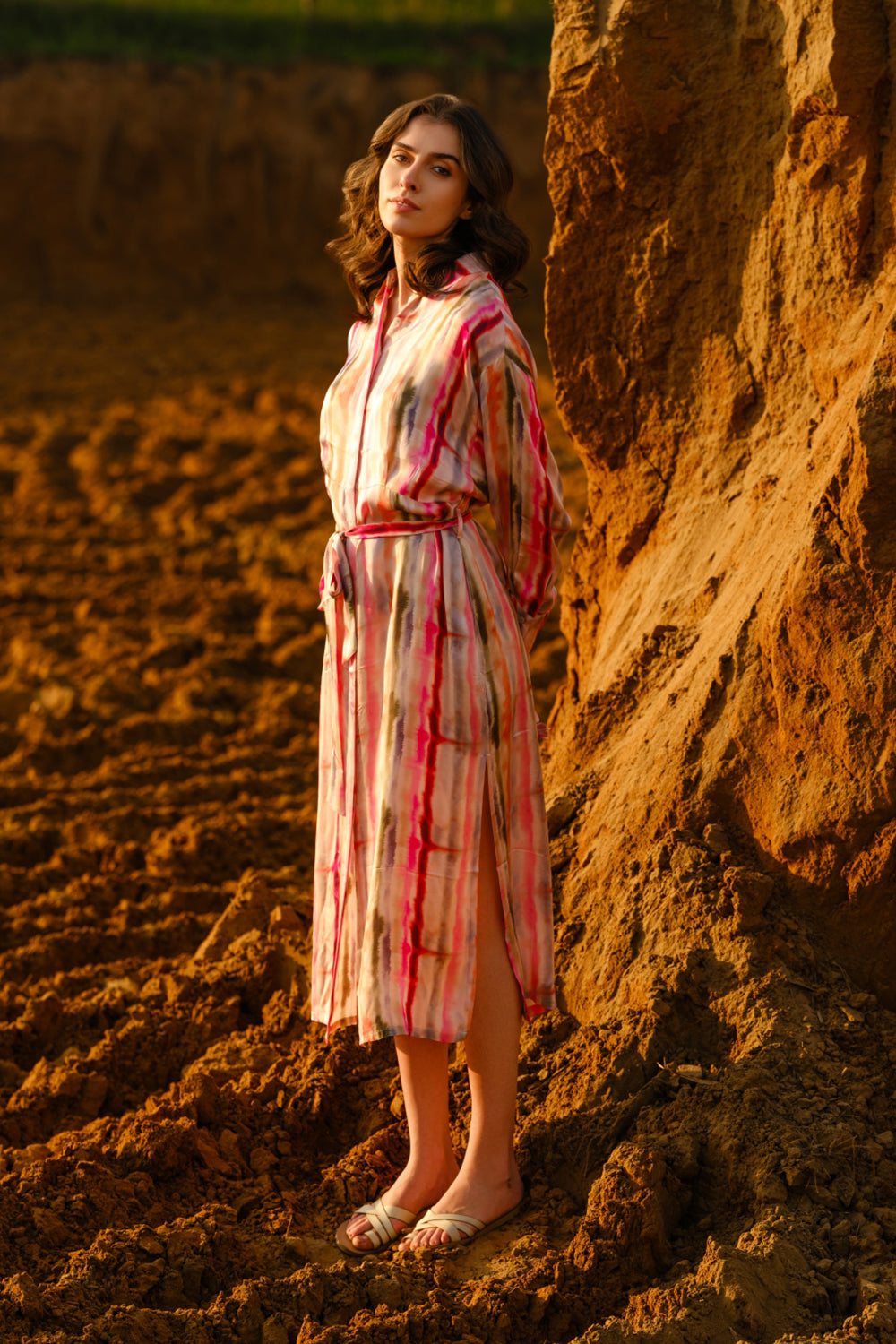 Multi Stripes Kaftan Dress