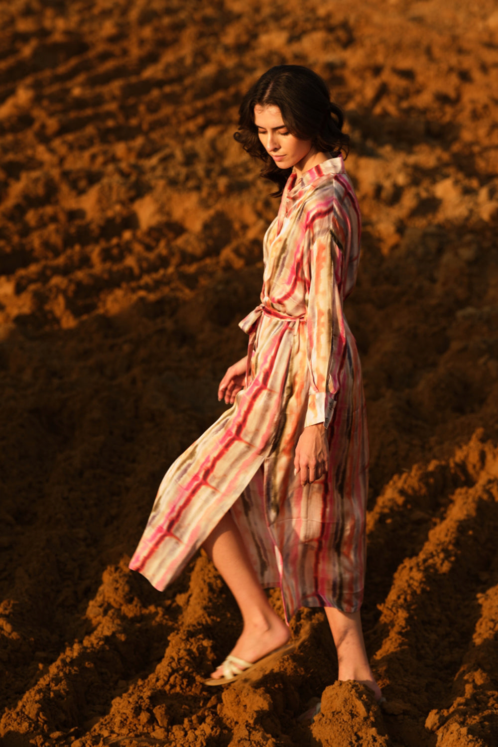Multi Stripes Kaftan Dress