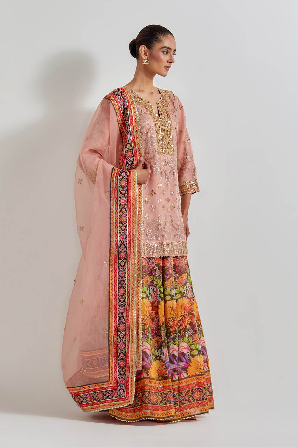 Multicolour Florika Printed And Hand Embellished Sharara Set