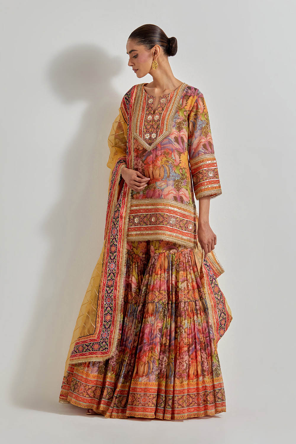 Multicolour Florika Printed Sharara Set
