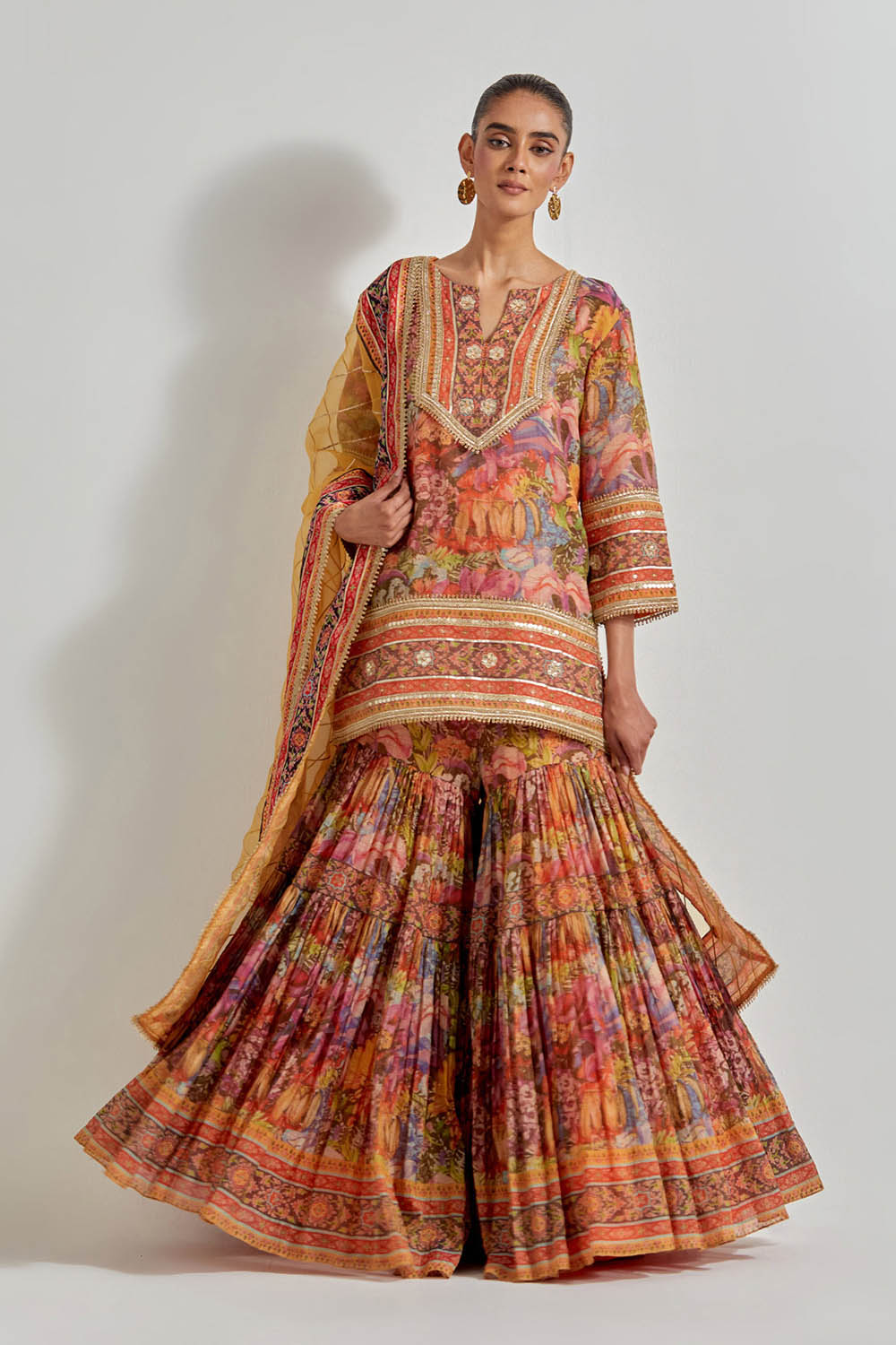 Multicolour Florika Printed Sharara Set