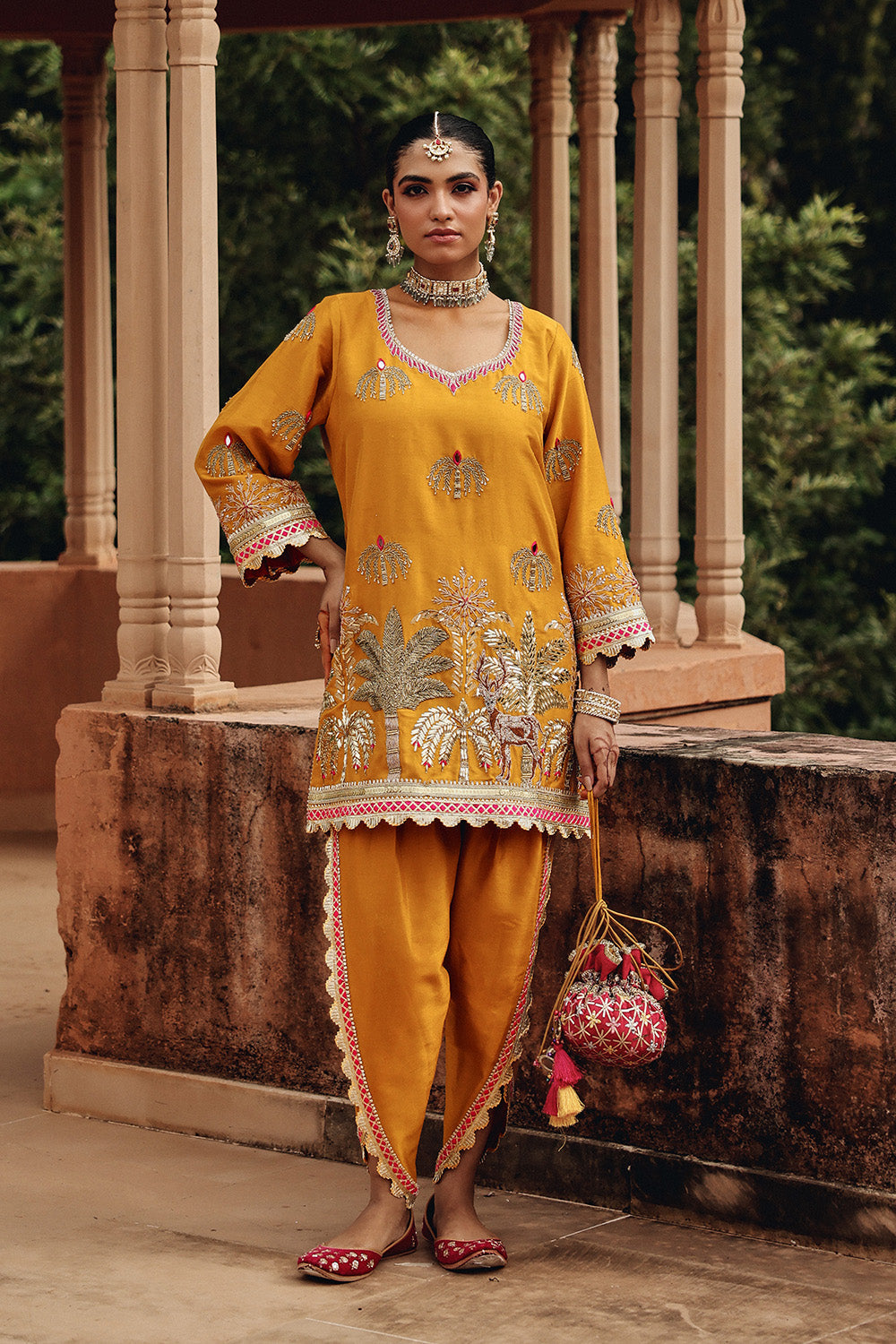 Mustard Mehfil Dhoti Set