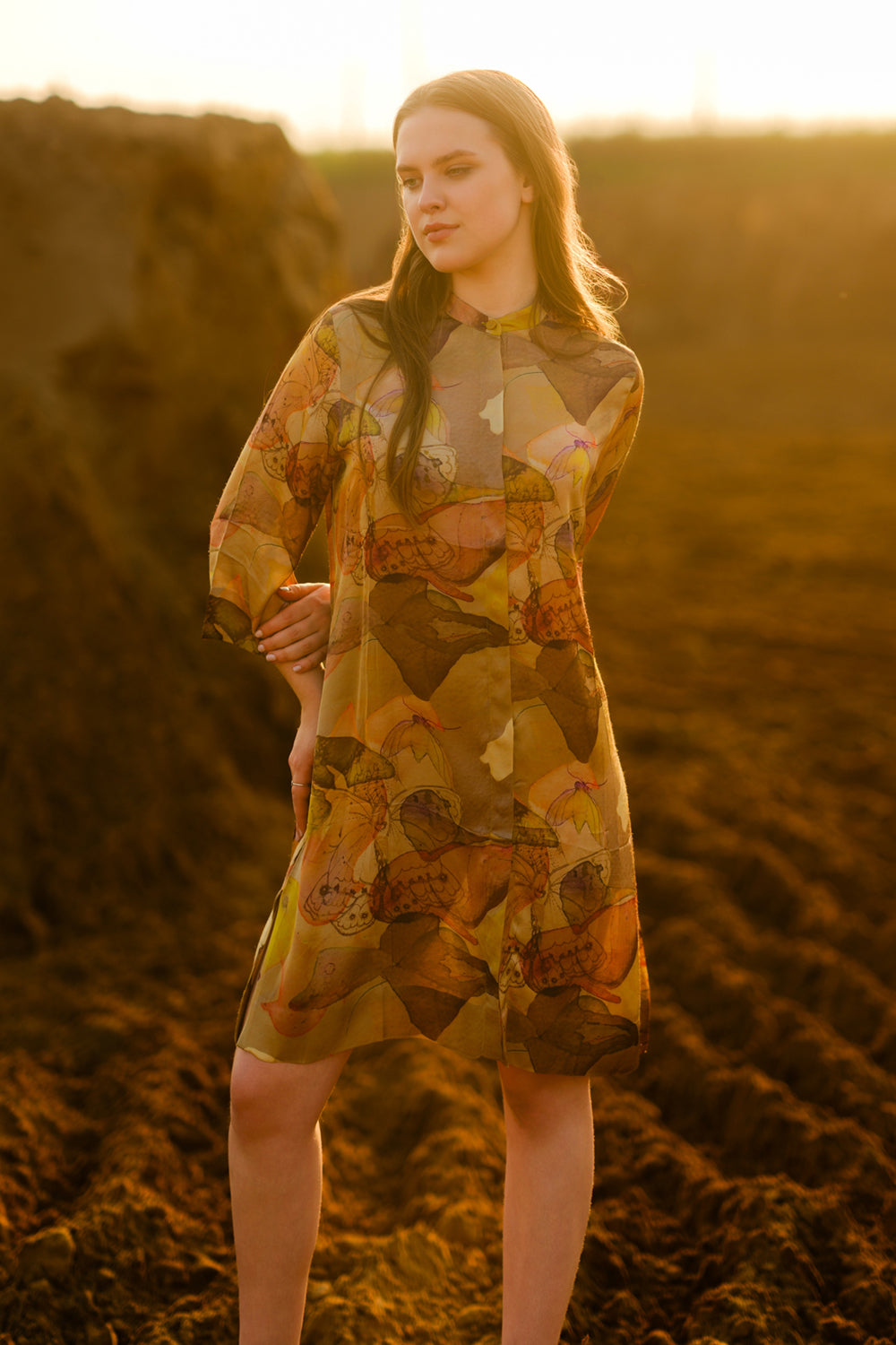 Mustard Short Fluid Dress
