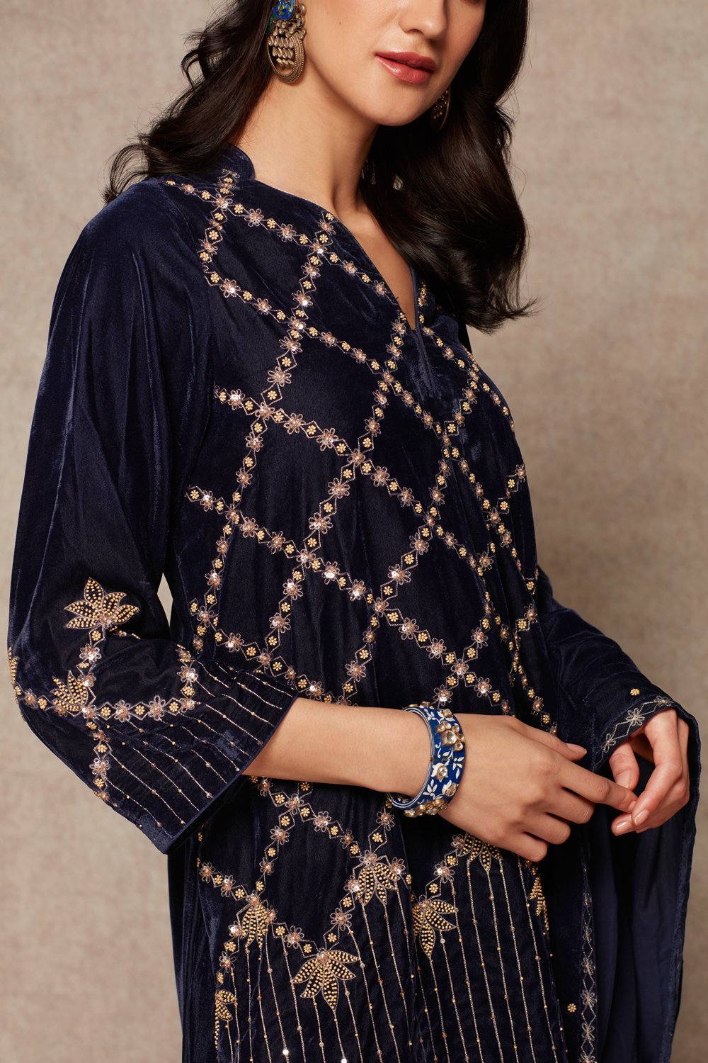 Navy Kurta Set - RTS