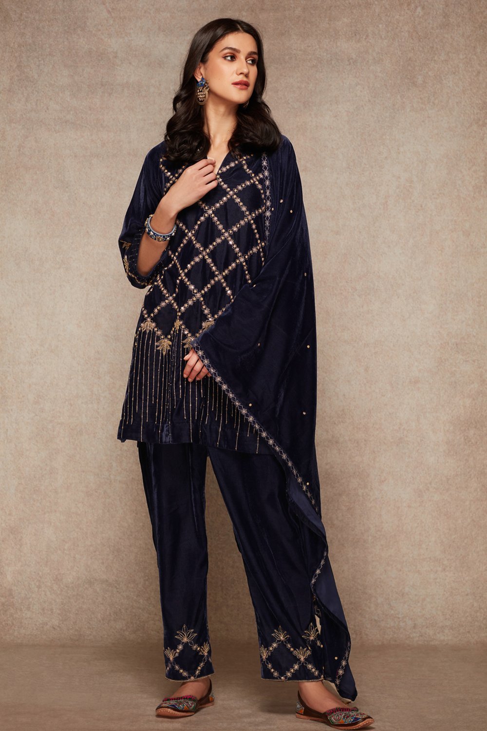 Navy Kurta Set - RTS