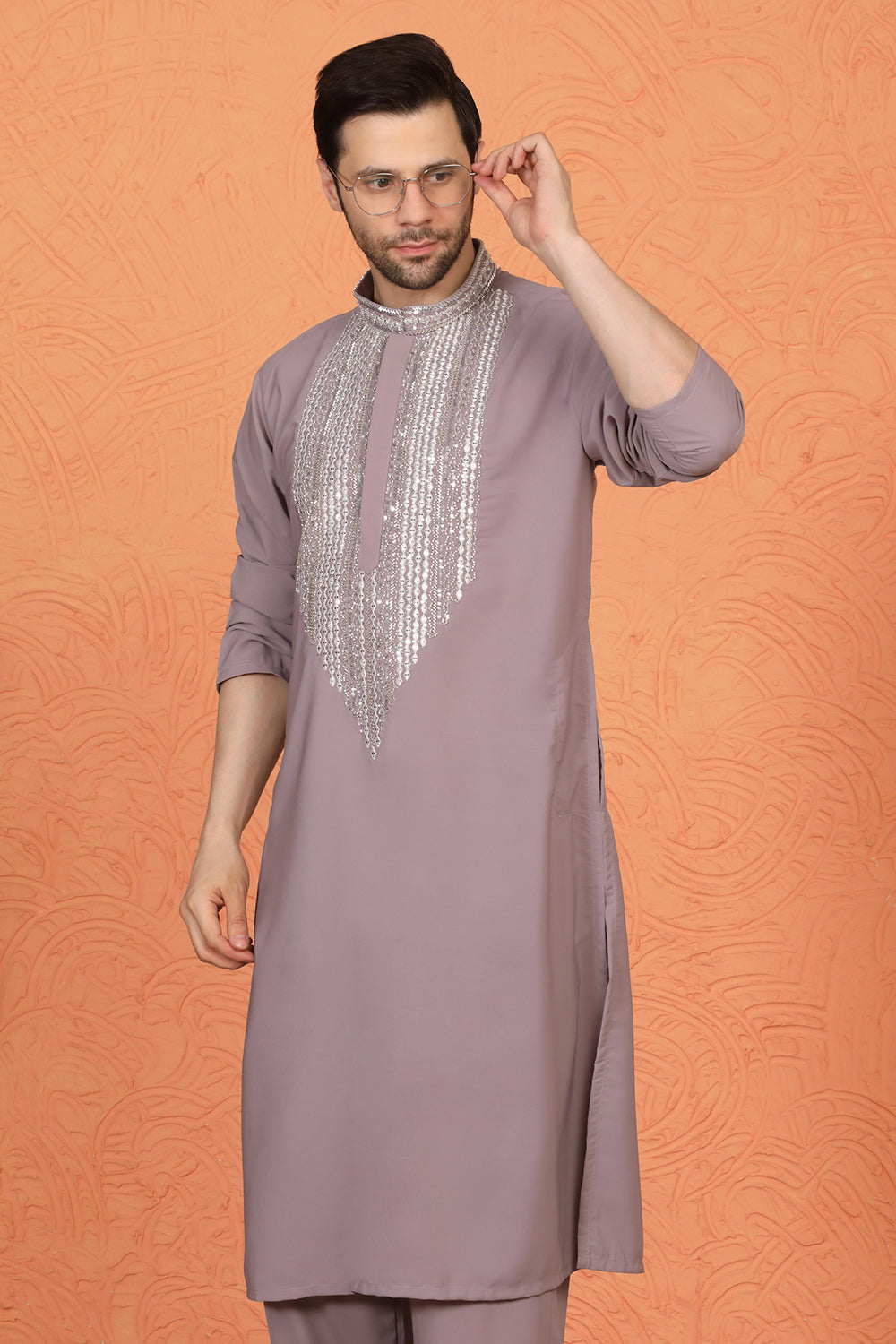 Nawaaz  Embroidered Kurta with Loose Fit Parallel Matching  Pants
