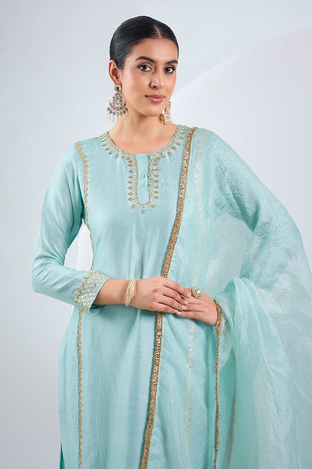 Sky blue kurta set