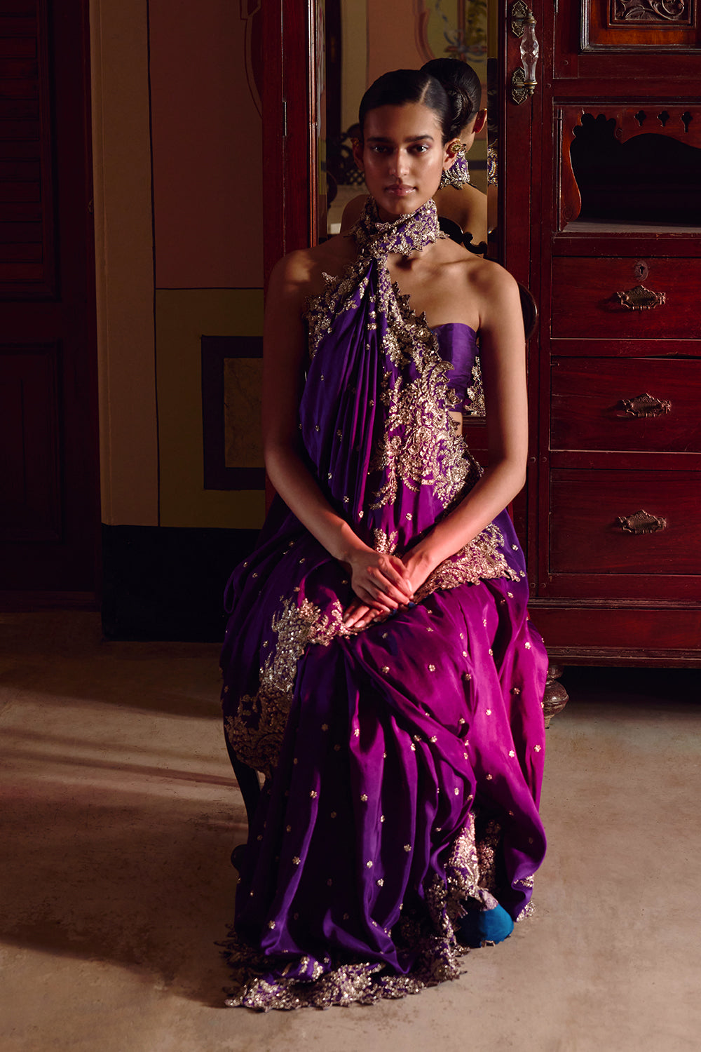 New Athena Zardozi Saree Set