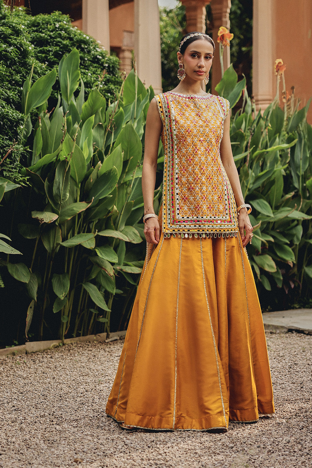 Noorvi Mustard Skirt Set