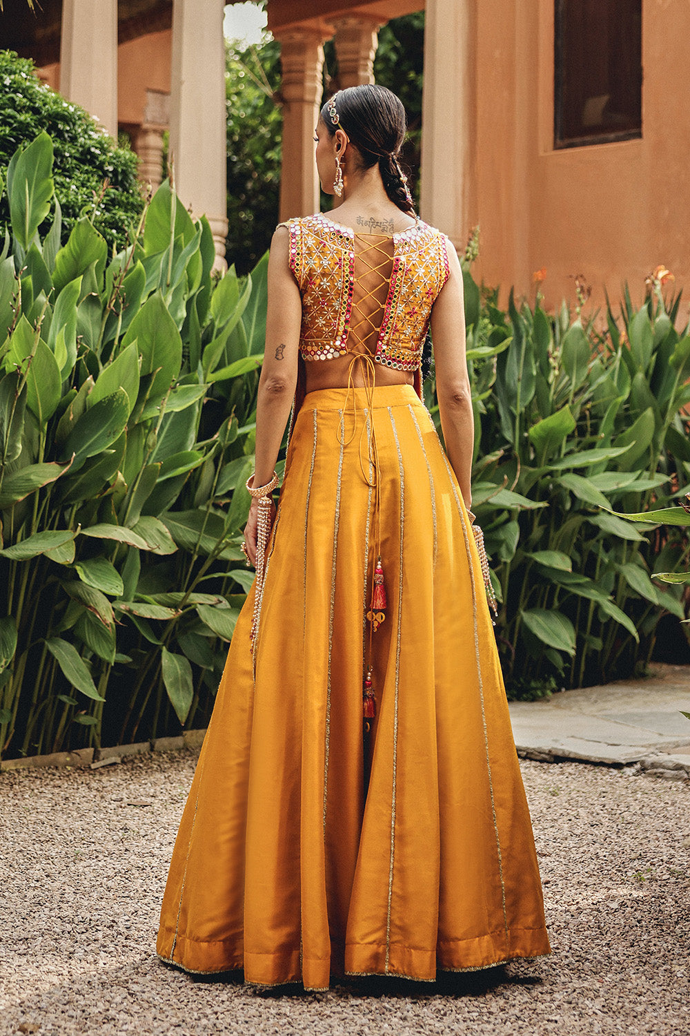 Noorvi Mustard Skirt Set