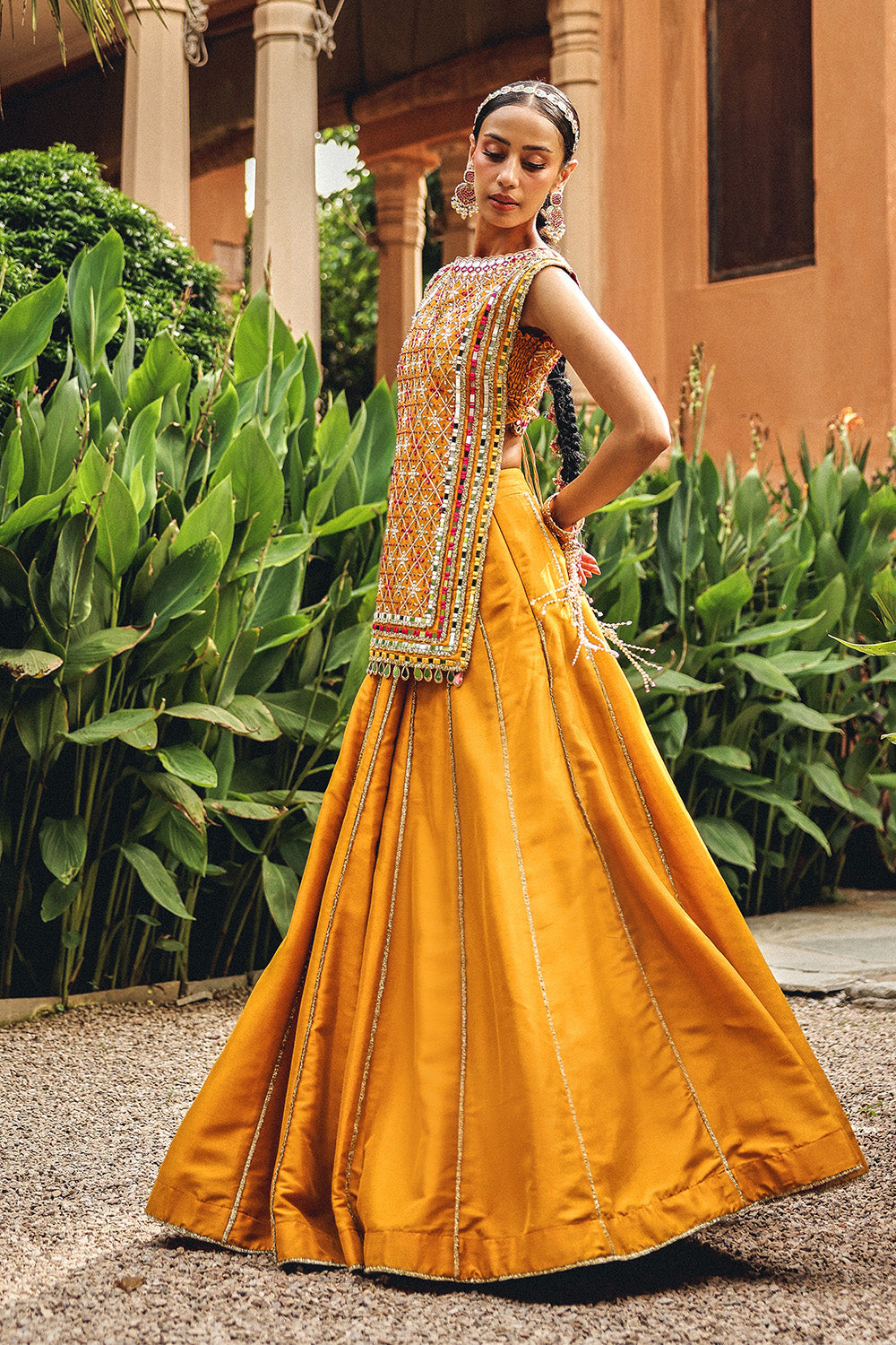 Noorvi Mustard Skirt Set