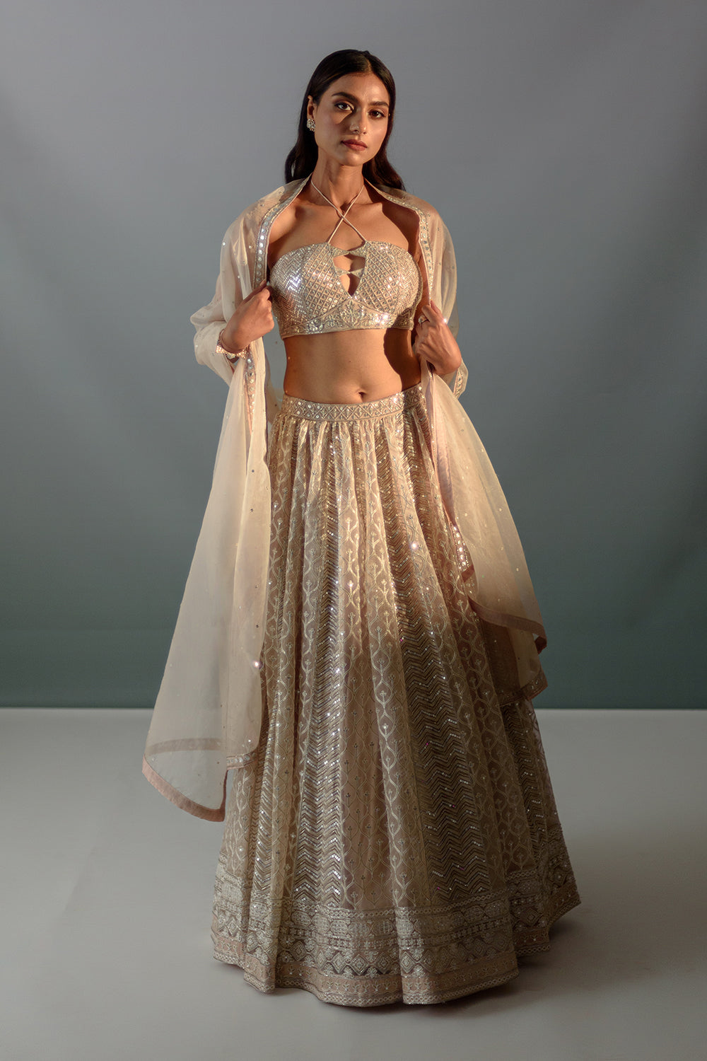 Nude Cream Lehenga Set