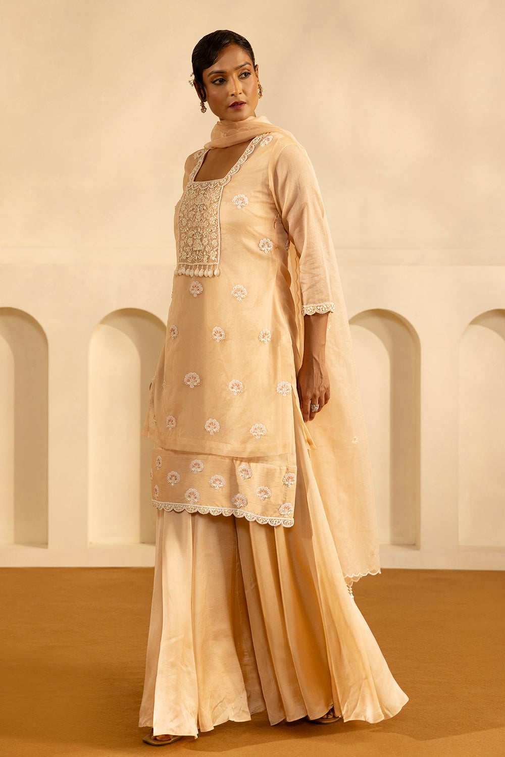 Nude Sharara Set