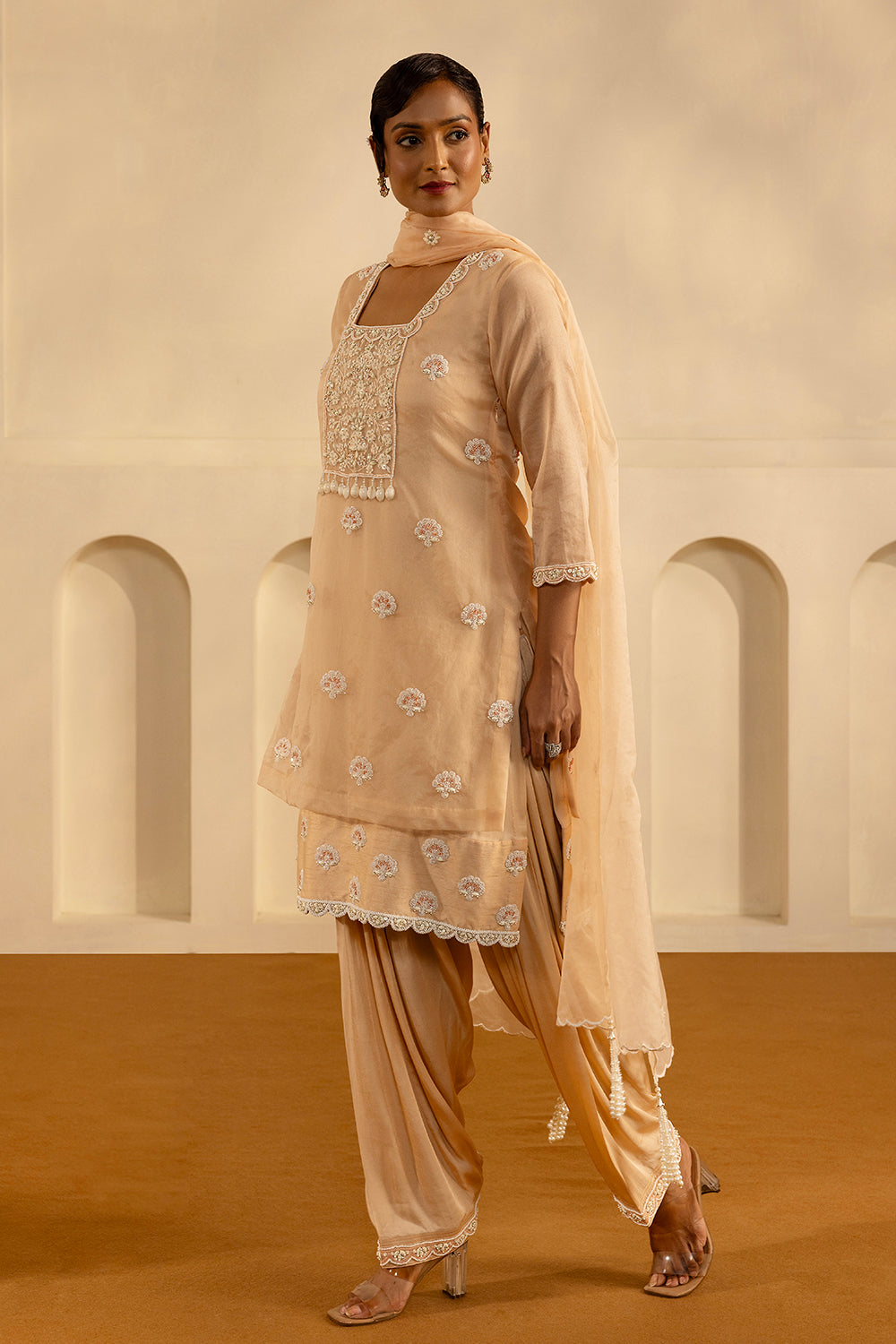 Nude Straight Kurta Set