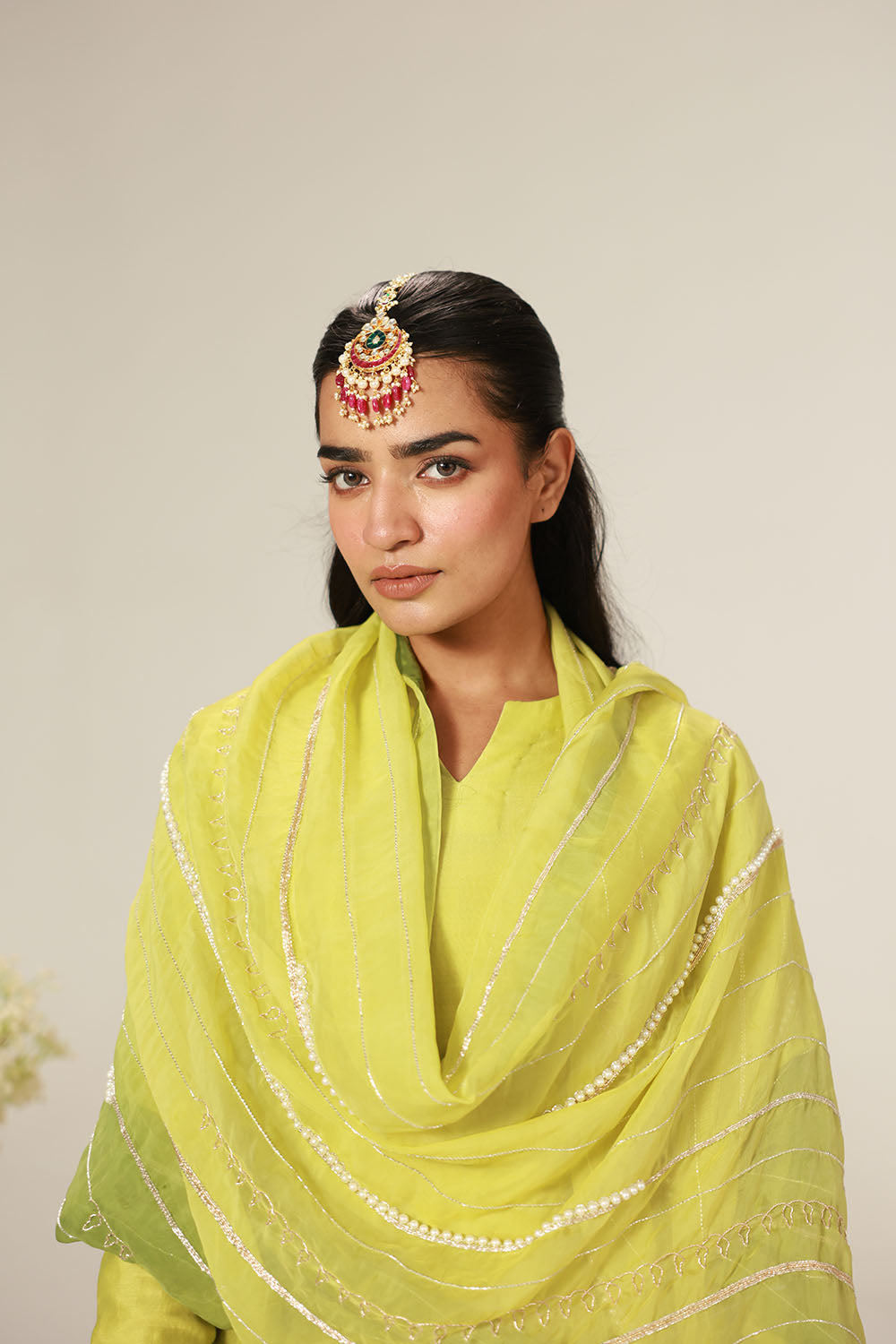 Olive-Green Kurta With Deep Green Pants