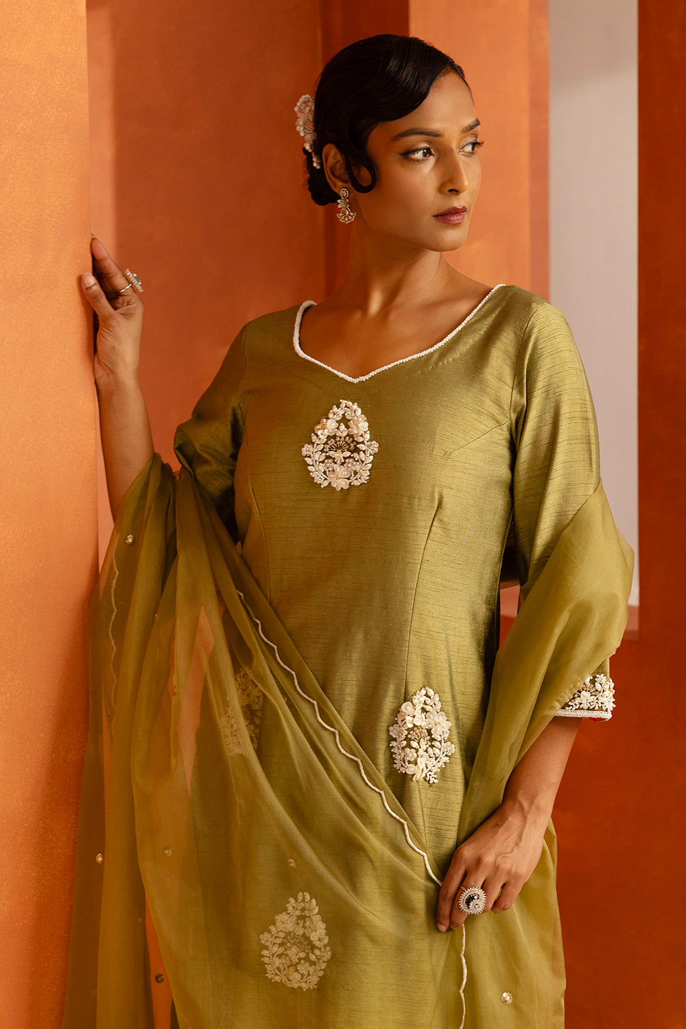 Olive Straight Kurta Set