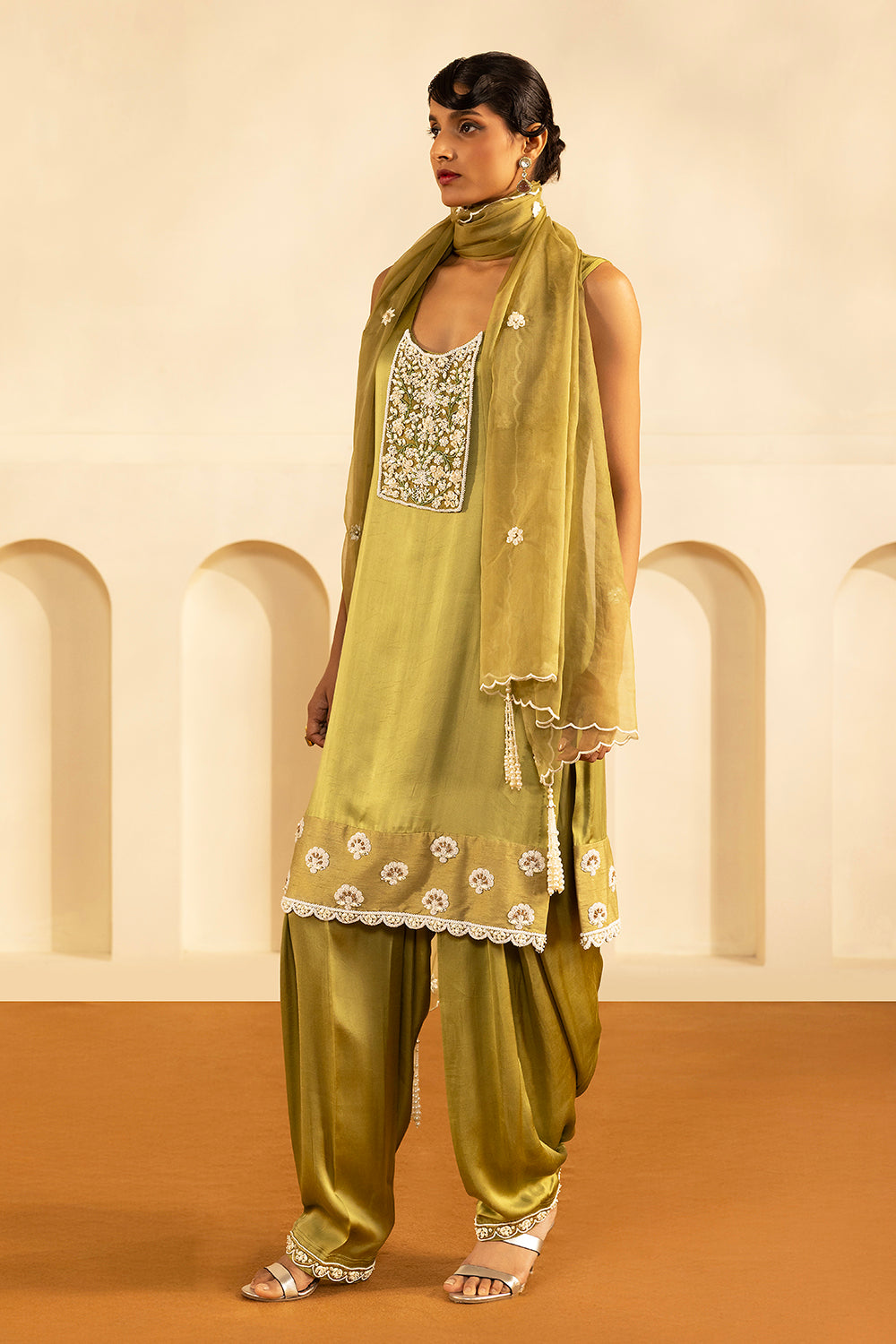Olive Straight Kurta Set
