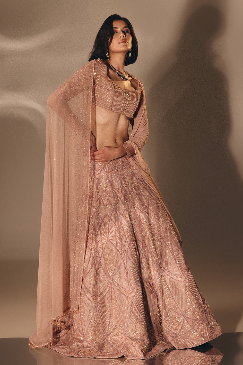 Onion Pink Bridal Lehenga Set