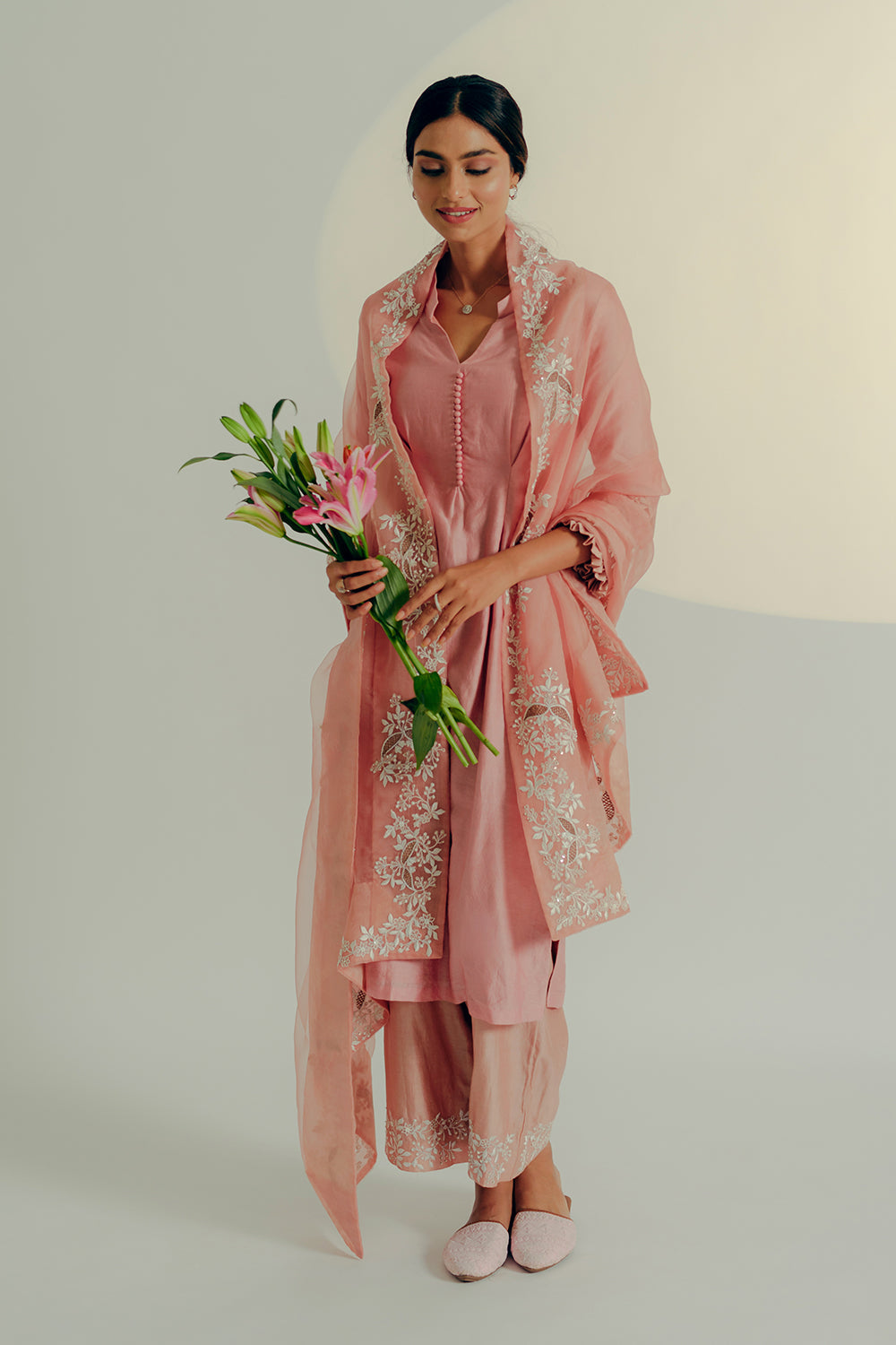 Onion Pink  Kurta Set