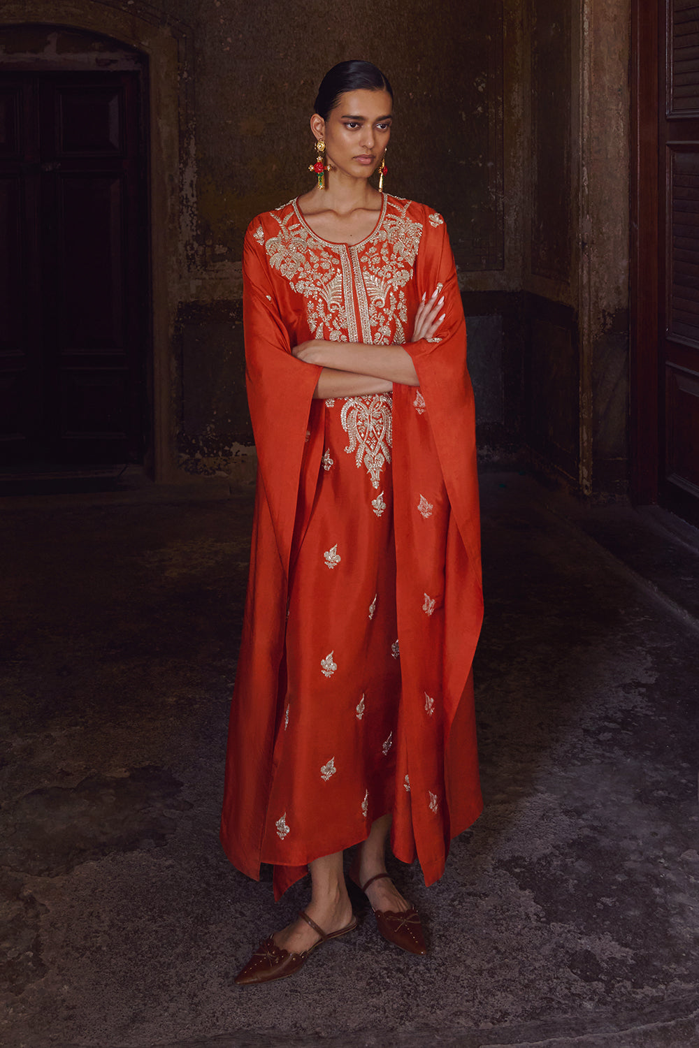 Orange Inaya Kaftan Set