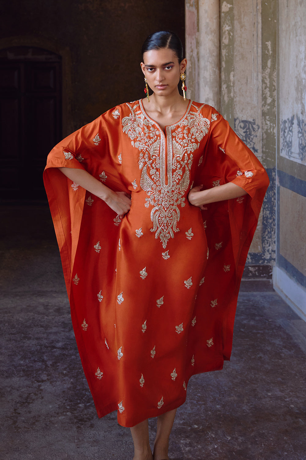 Orange Inaya Kaftan Set