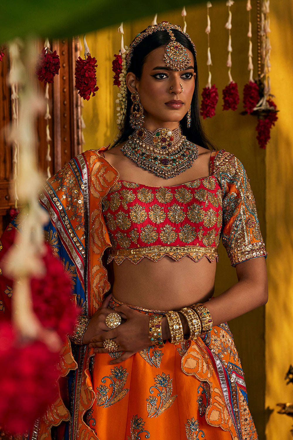 Orange Lehenga Set