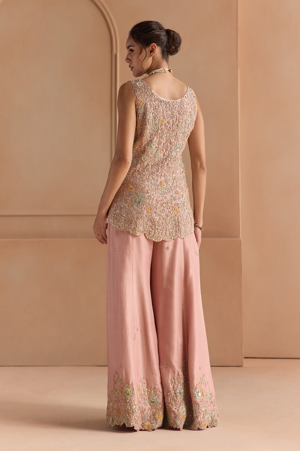 Oyester Pink Sharara Set