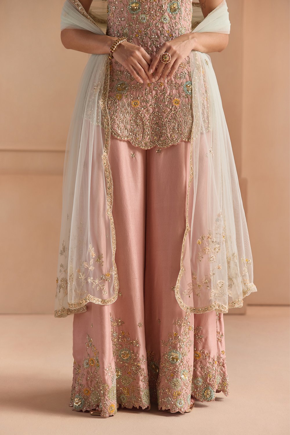 Oyester Pink Sharara Set