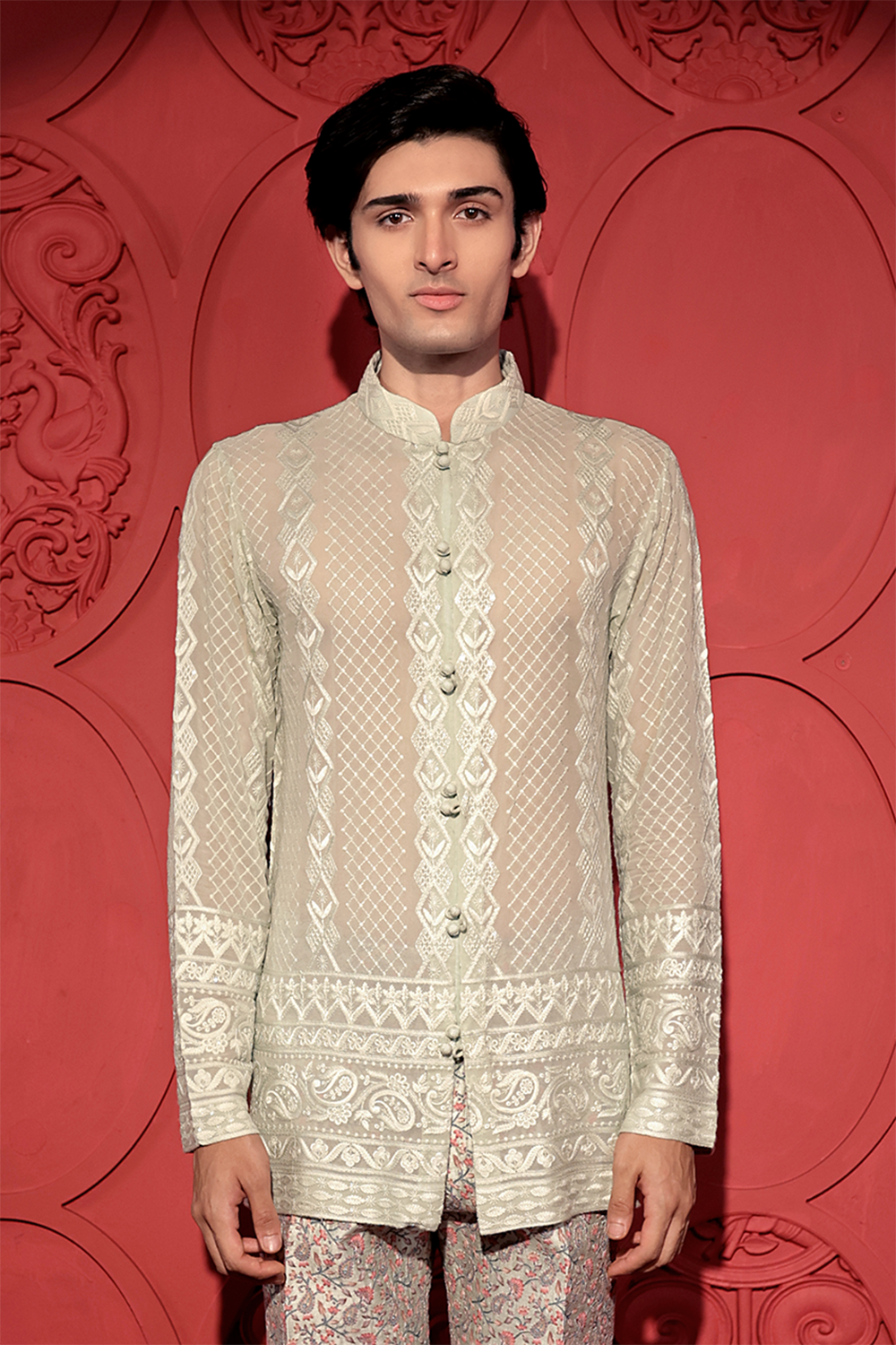 Pastel Green Chikankari Short Kurta