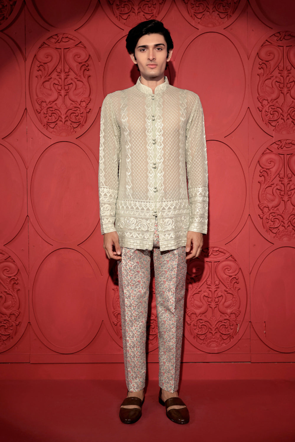 Pastel Green embroidered Pants