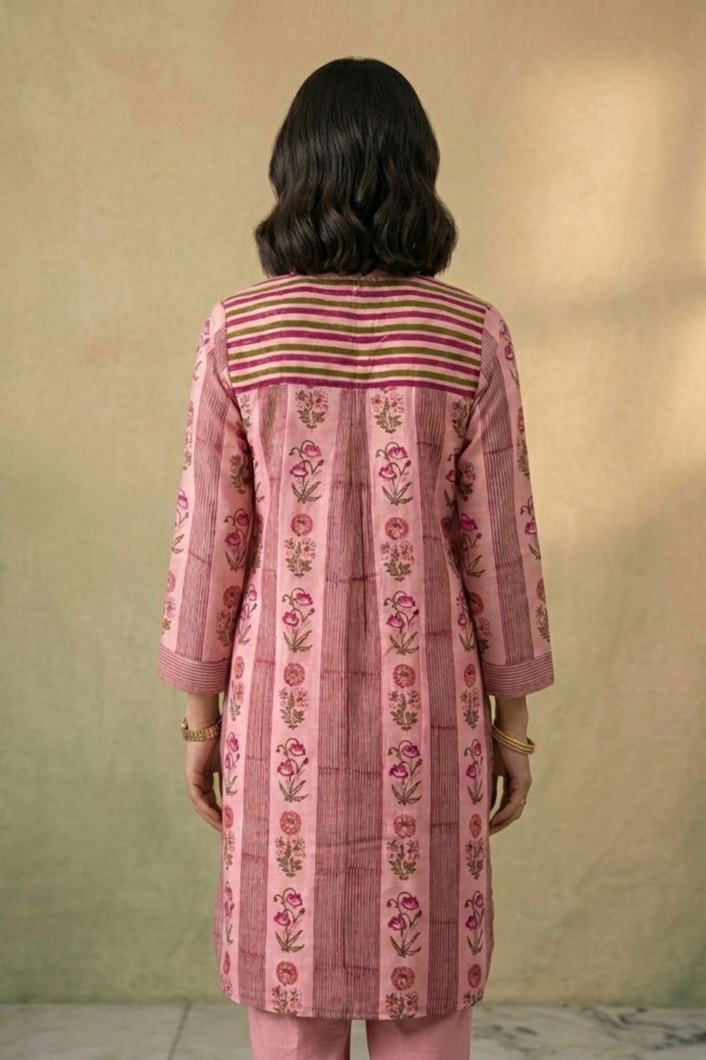 Peach modern kurta set