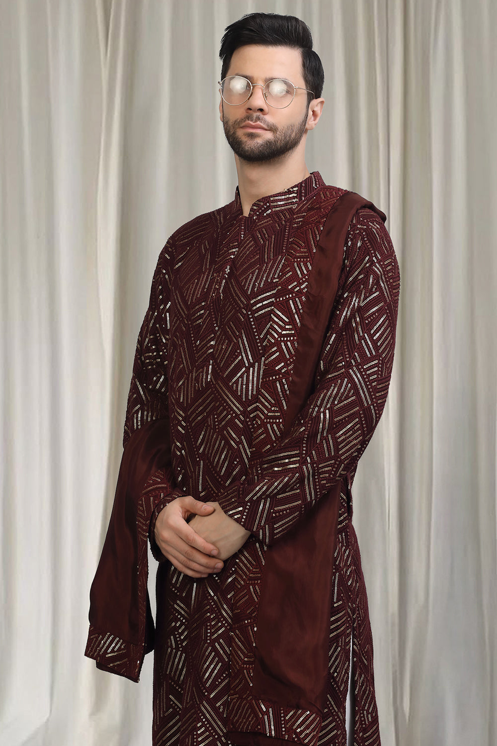 Phool Bahaar Embroidered Kurta With Back Elastic Pants And Dupatta