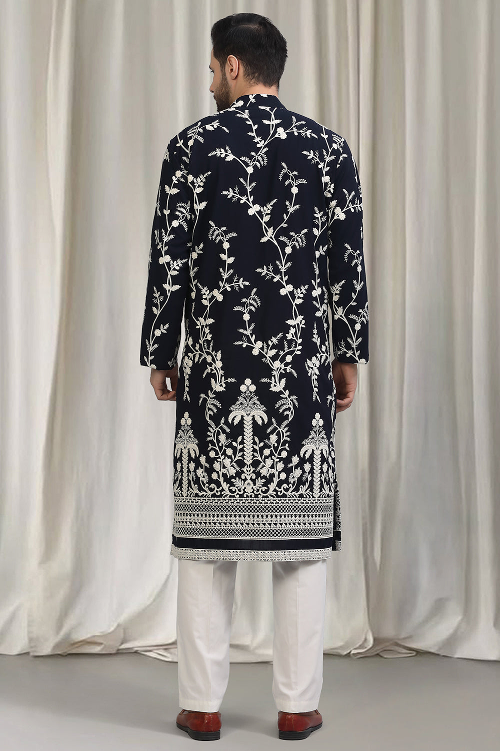 Phool Patti  Embroidered Kurta With Back Elastic Pants And Dupatta