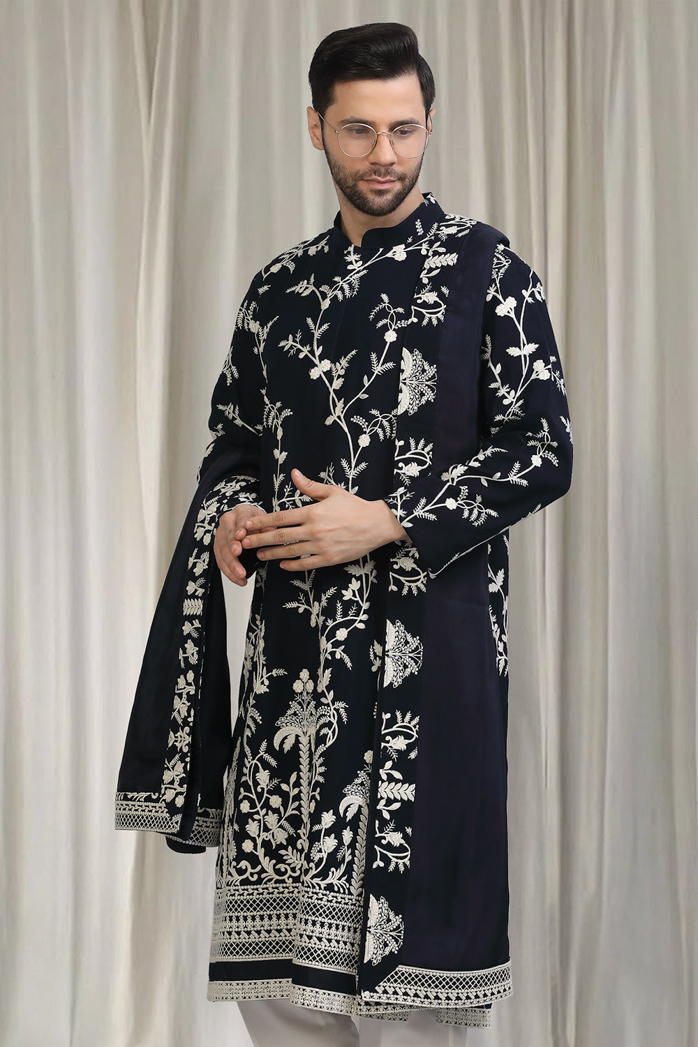Phool Patti  Embroidered Kurta With Back Elastic Pants And Dupatta