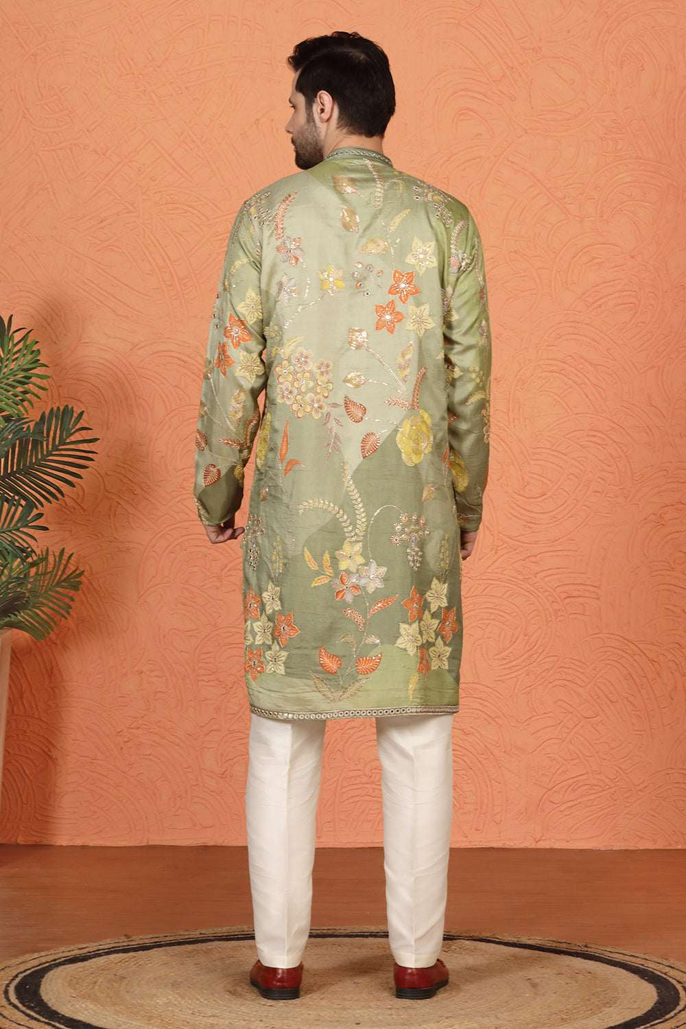 Phool Utsav  Printed  Embroidered Kurta with Back Elastic Pants