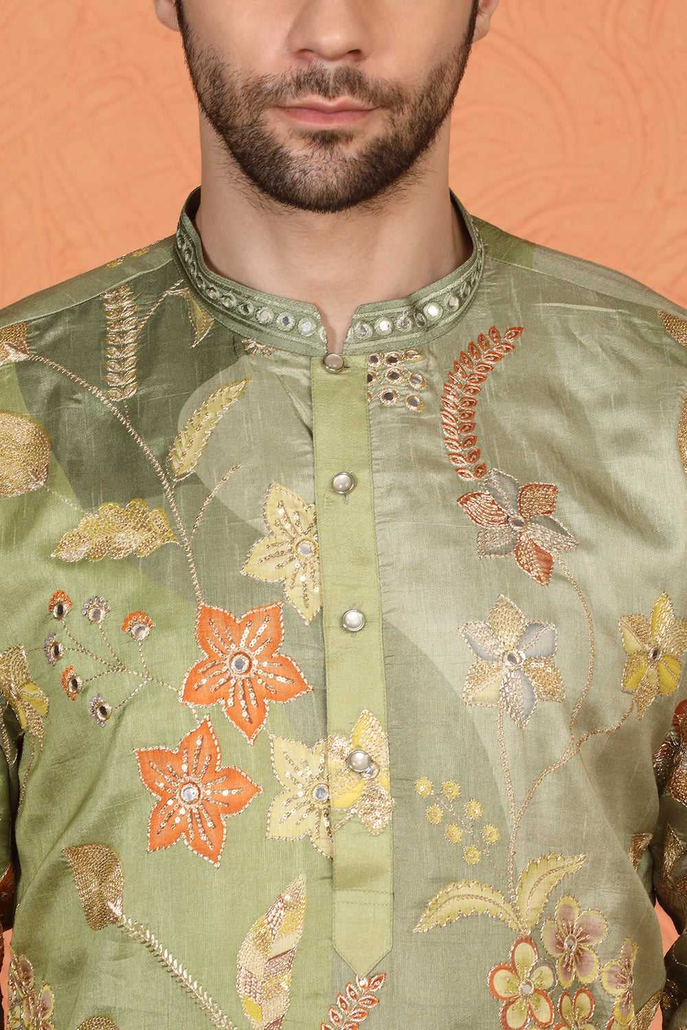 Phool Utsav  Printed  Embroidered Kurta with Back Elastic Pants