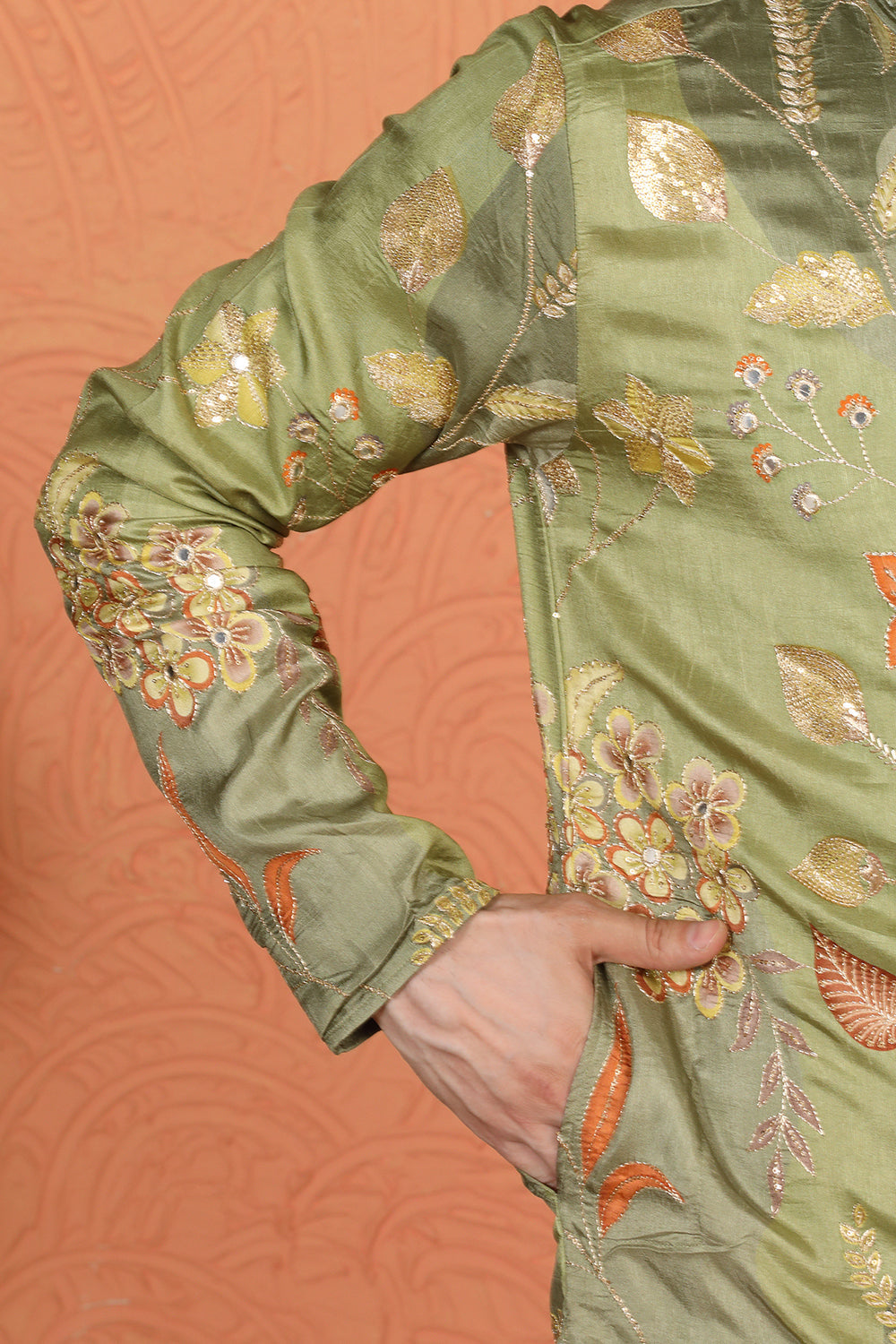 Phool Utsav  Printed  Embroidered Kurta with Back Elastic Pants