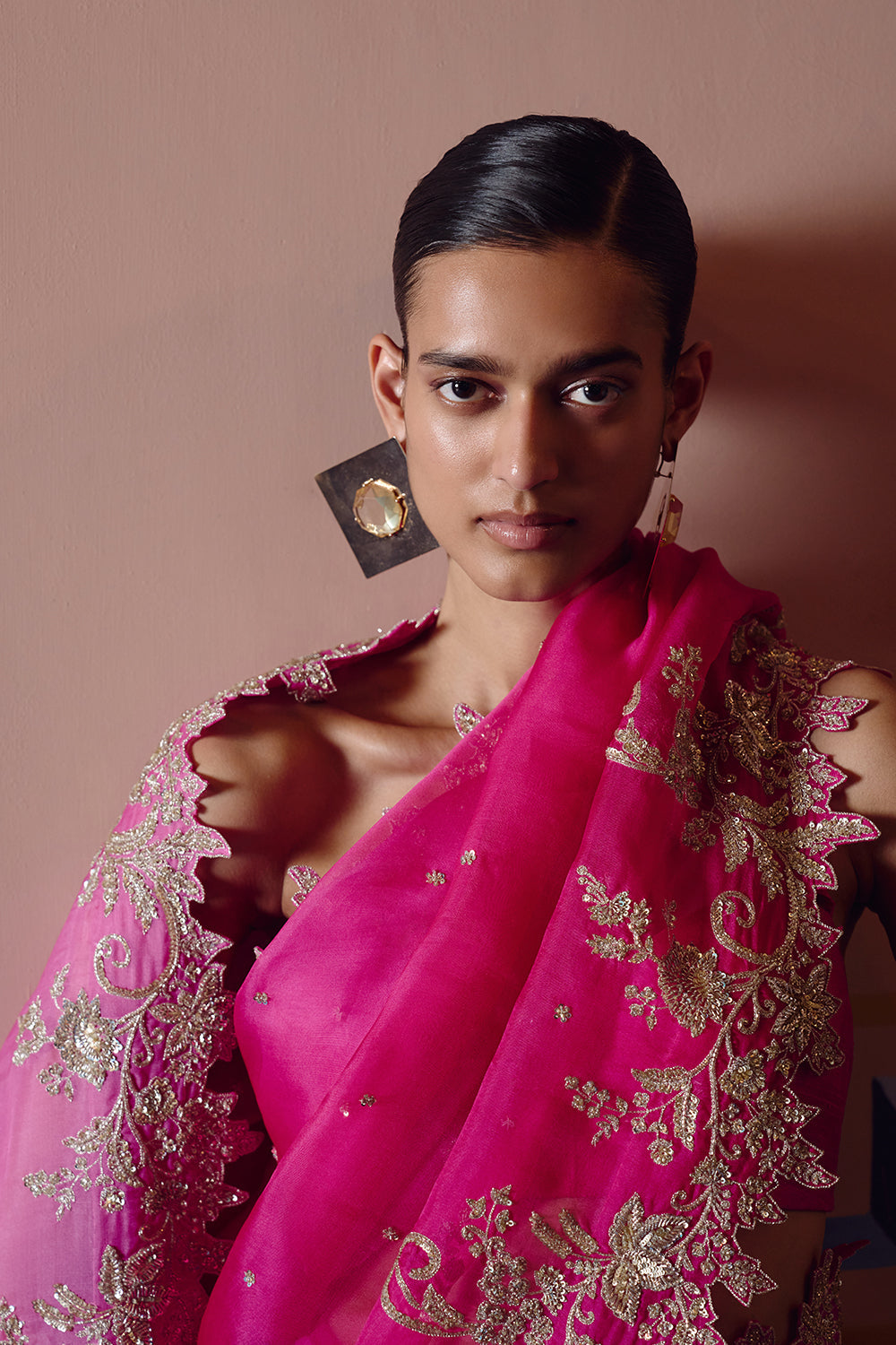 Pink Ombre Advika Saree Set