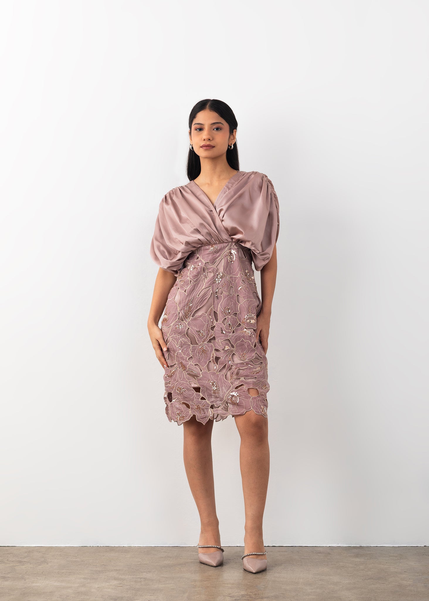 Cutwork Gather Dress