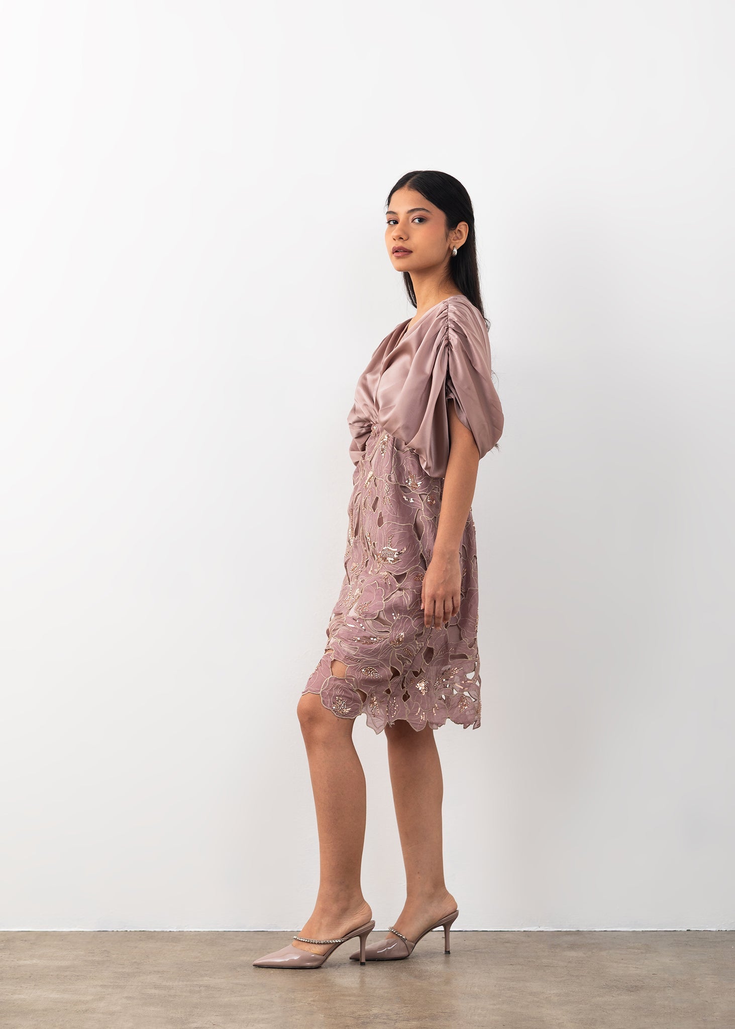 Cutwork Gather Dress